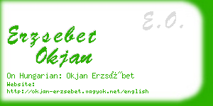 erzsebet okjan business card